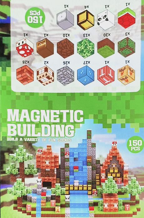 Конструктор магнитный Майнкрафт 150 блоков