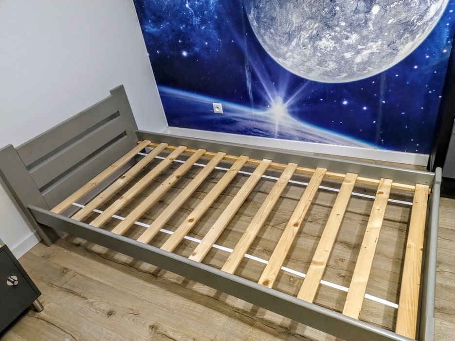 Łóżko młodzieżowe szare 90x200