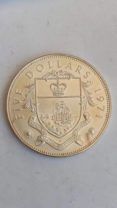 Moeda prata 925.de five dólares 1971. Islândia