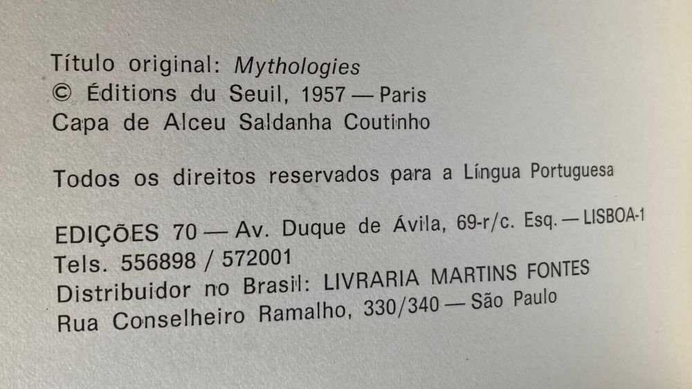 Mitologias, de Roland Barthes