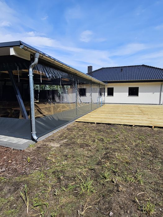 PLANDEKA na wymiar osłona zabudowa tarasu zasłona na altane