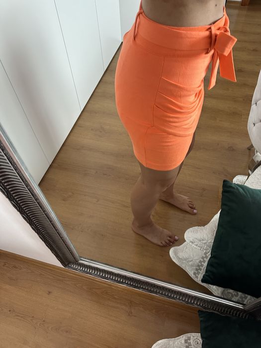 Spódniczka zamszowa pomarańcz M/L