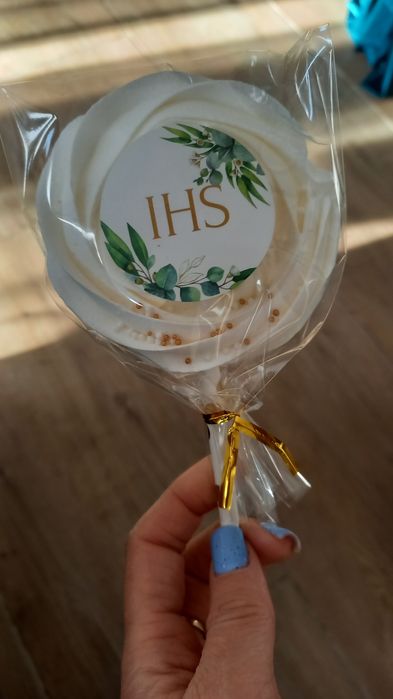 Lizaki bezowe, komunia, chrzest, urodziny,  podziękowania dla gości