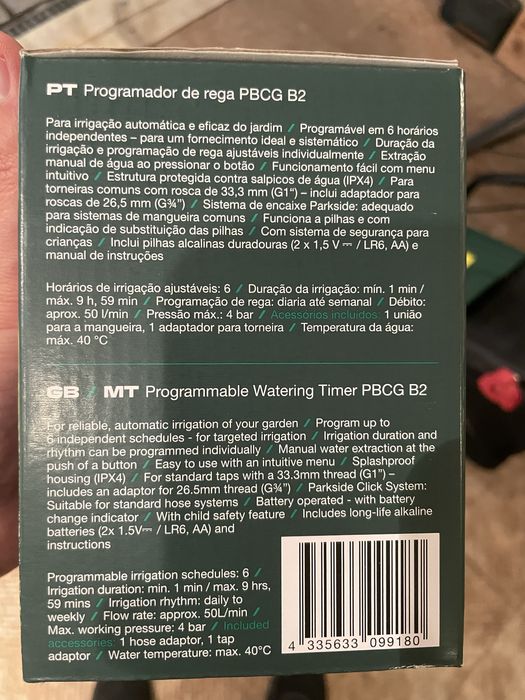 Programador de rega Novo