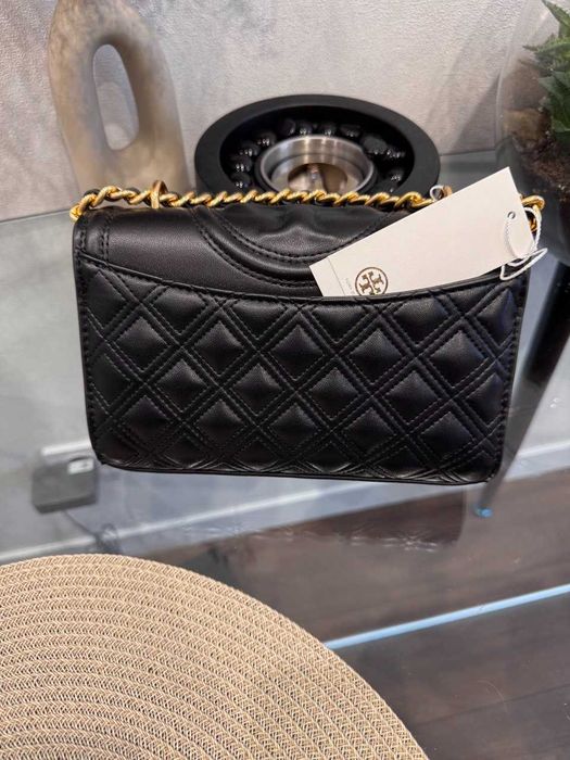 Сумка крос-боді жіноча з натуральної шкіри Tory Burch Чорна (Ebay)