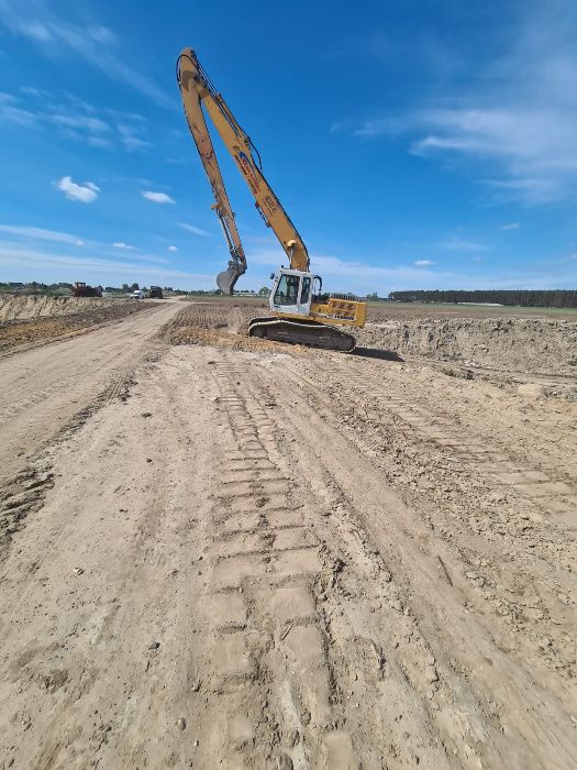 Usługi koparką long 17,5m, roboty ziemne, czyszczenie stawów