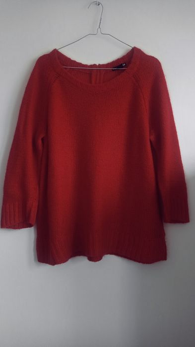 Czerwony sweter H&M z moherem