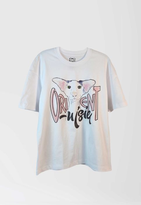 Koszulka T-shirt Kot orientalny - skate - S unisex oversize NOWA