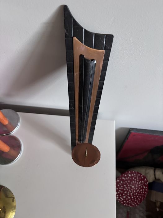 Świecznik wiszący retro prl miedź