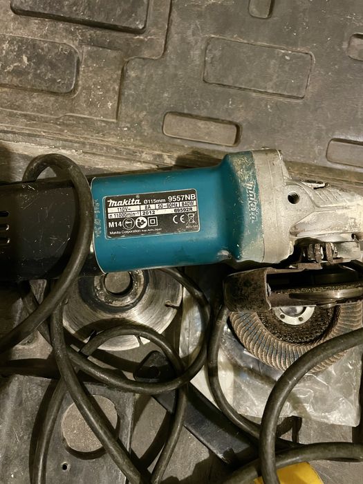 Makita Zestaw Piła Ukosowa Szlifierka i Transformator 110V