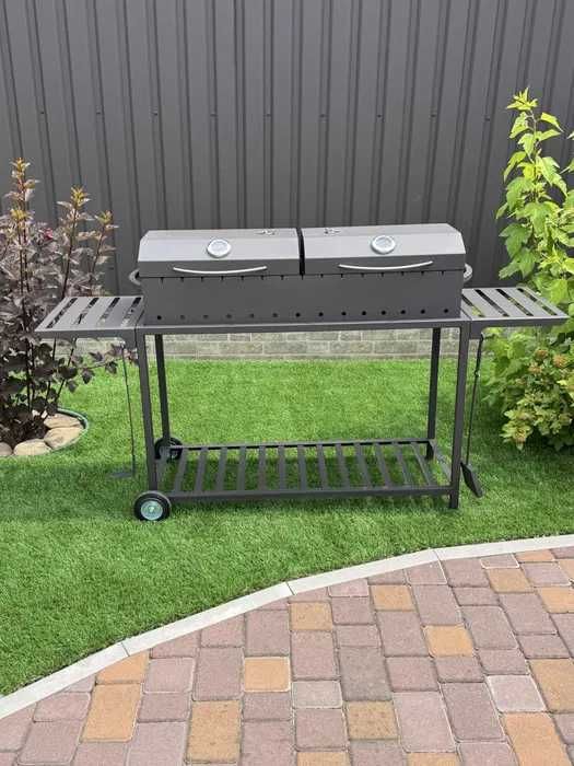 мангал з кришкою гріль на 15 шампурів шашличниця мангал стаціонарний