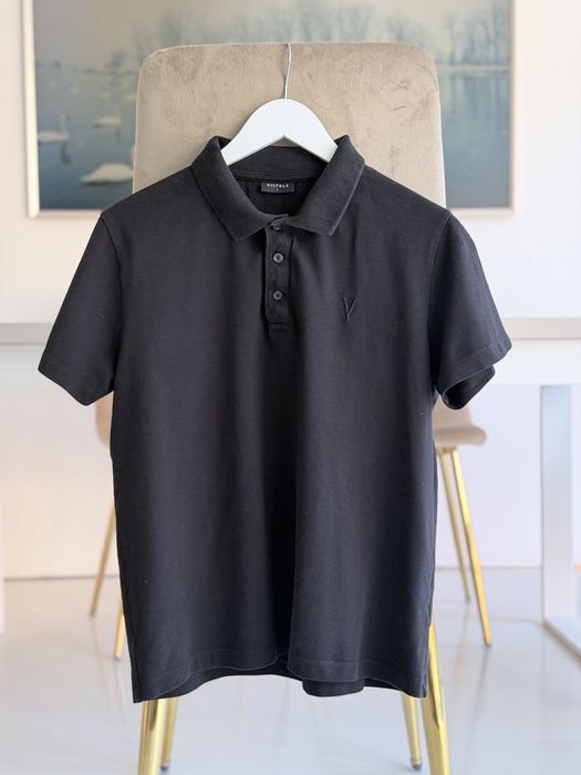 Vistula Gładkie polo męskie w kolorze czarnym rozm M