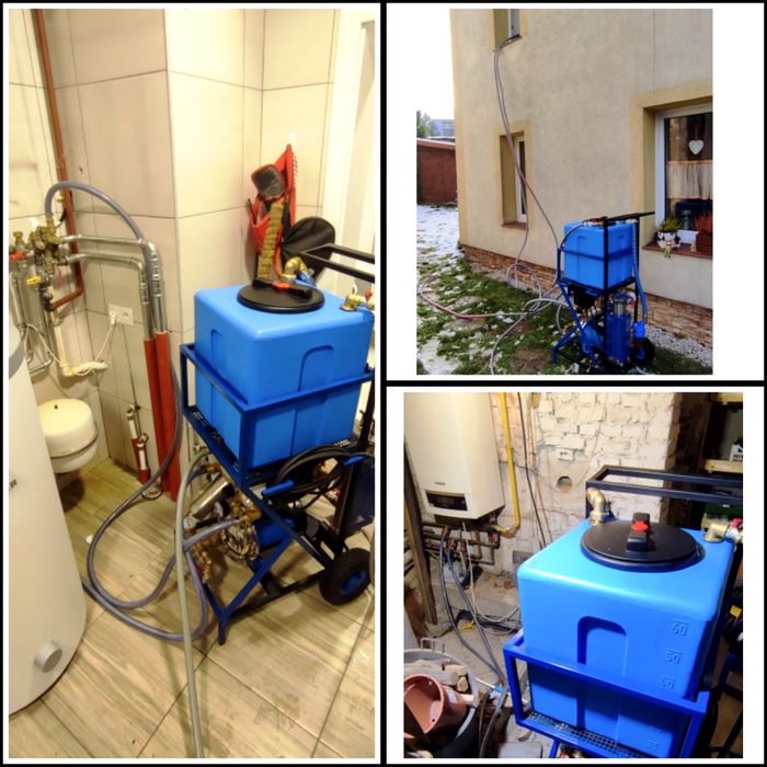 Płukanie, chemiczne czyszczenie układów c.o. - grzejników, podłogówek