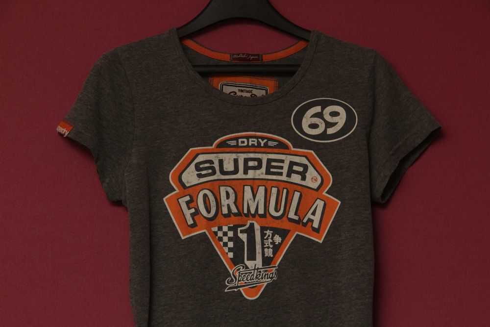 Superdry Jpn рр S футболка из меланжевого хлопка женская