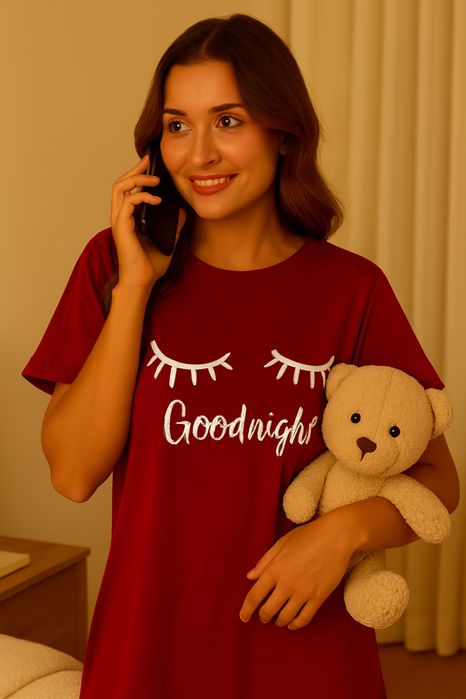 Красна туніка - нічна для дома Good night