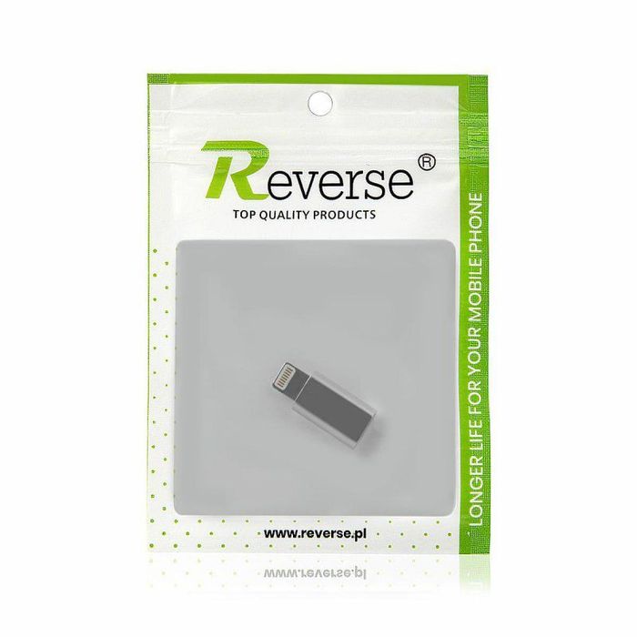 Adapter REVERSE Micro/Lightning srebrny,