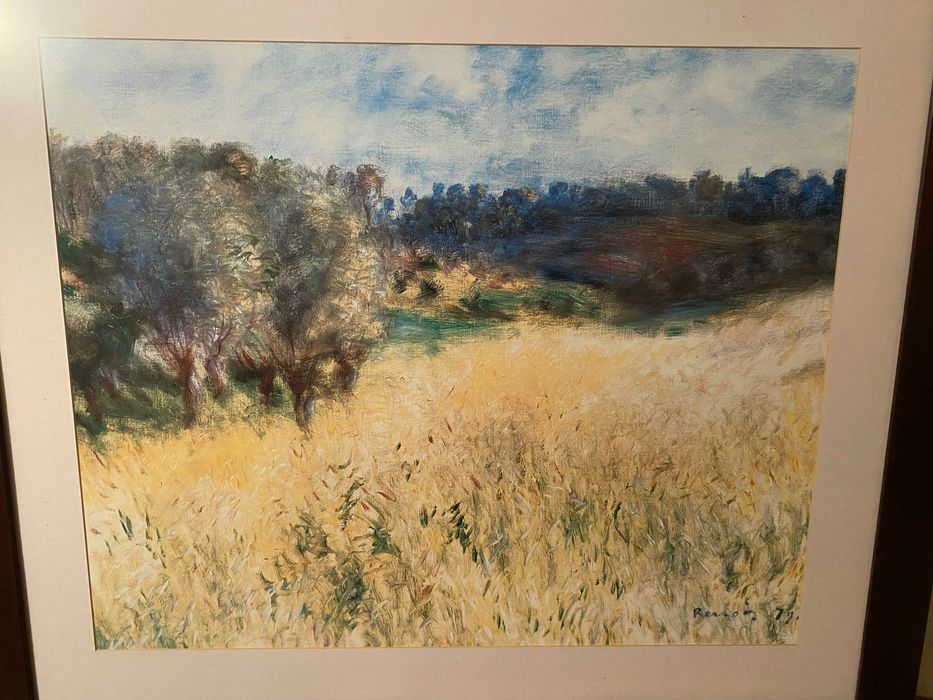 Impressão emoldurada da pintura "Wheatfield de Monet" (100x85cm)