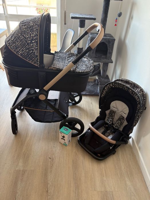 Carrinho mysa Chicco edição limitada +ovo+ base isofix 360 + alcofa + adaptadores