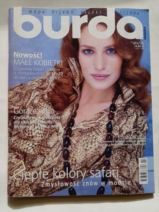Burda 2/2006 wykroje do szycia moda vintage wiosna komunia spodnie