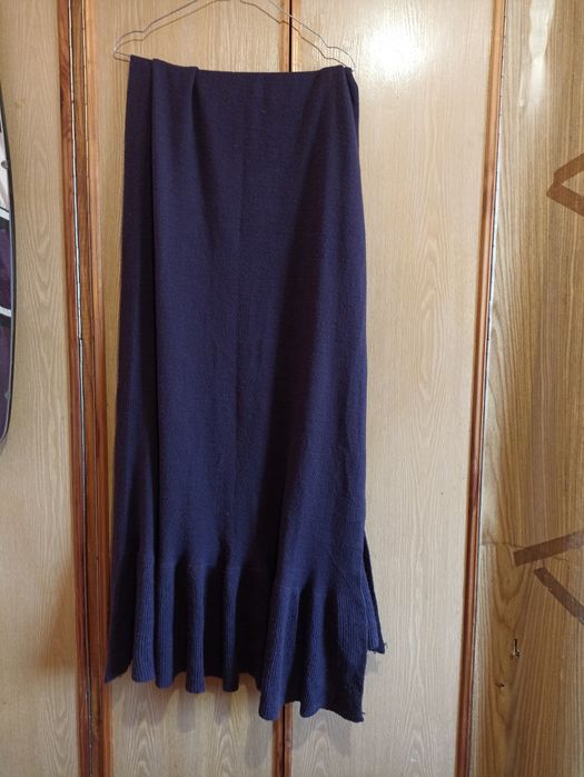 Шаль теплая темно-фиолетовая 230Х70 си