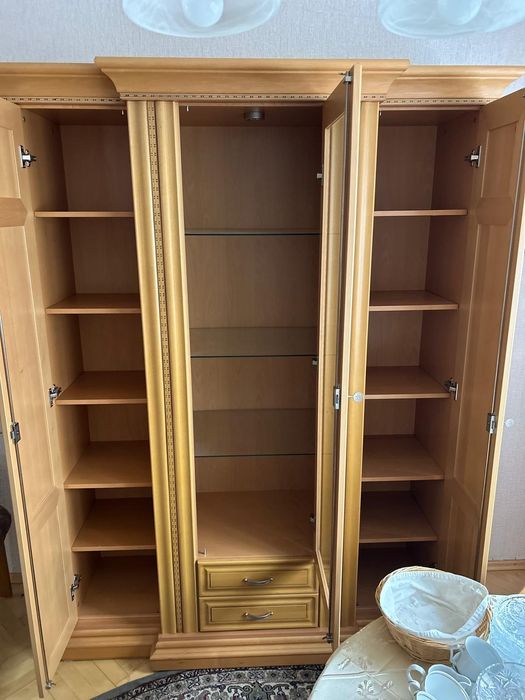 .Witryna w jasnym dębie, szafa, biblioteka