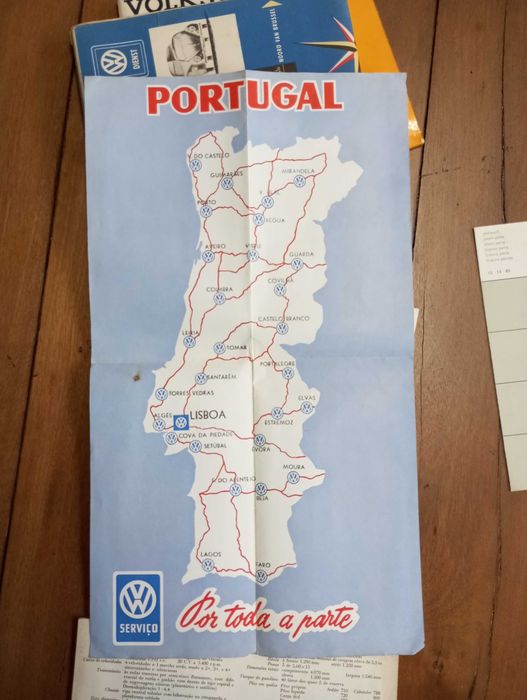 Antigas brochuras mapas catálogos VW Volkswagen