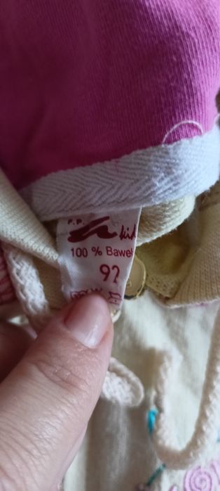 Bawełniany dres dla dziewczynki rozmiar 92