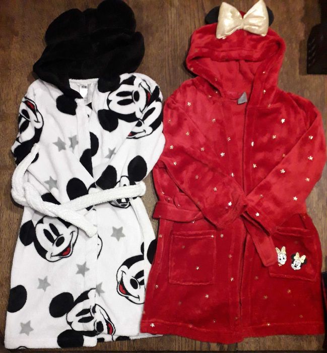 Szlafroki z Myszką Miki, myszką Minnie i kaczką Daisy r. 110 - 116