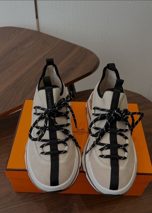 Hermes sneakersy męskie skórzane