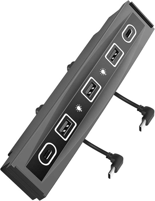 HUB Adapter Przejściówka 2x USB C 3x USB A 36W LED TESLA 3 Y 742