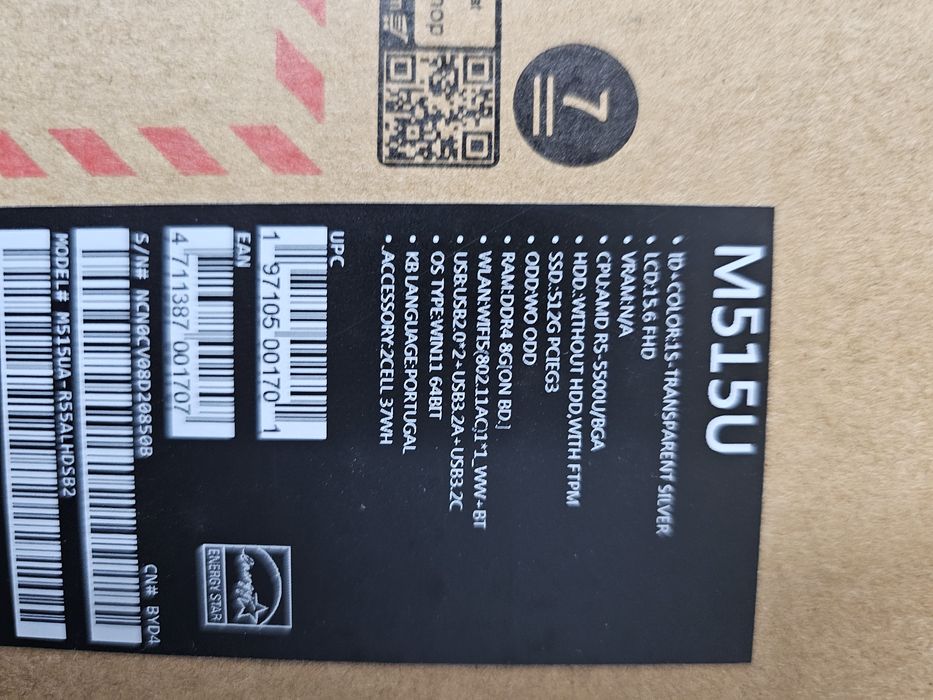 Portateil Asus M515U..512gb/DDR4 8gb