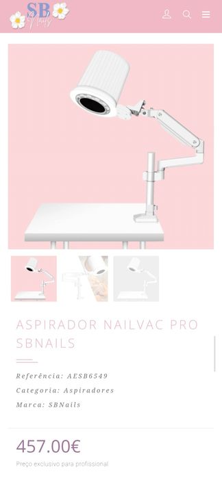 Aspirador de pó de unhas com led