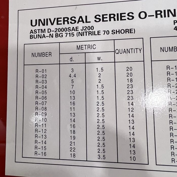 Caixa O-Rings /Vedantes/borrachas 419 Peças - NOVO