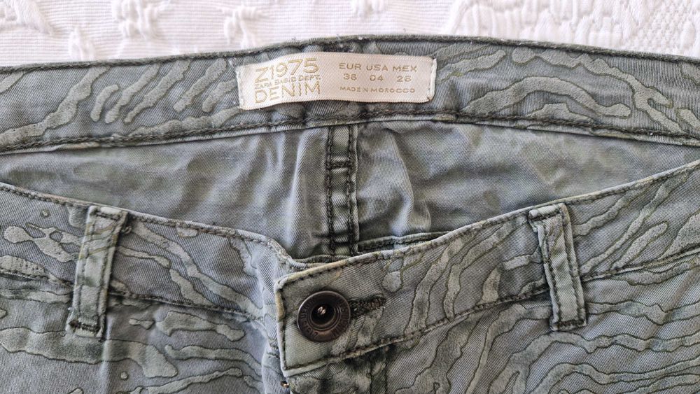 Calças verdes Zara, tamanho 36