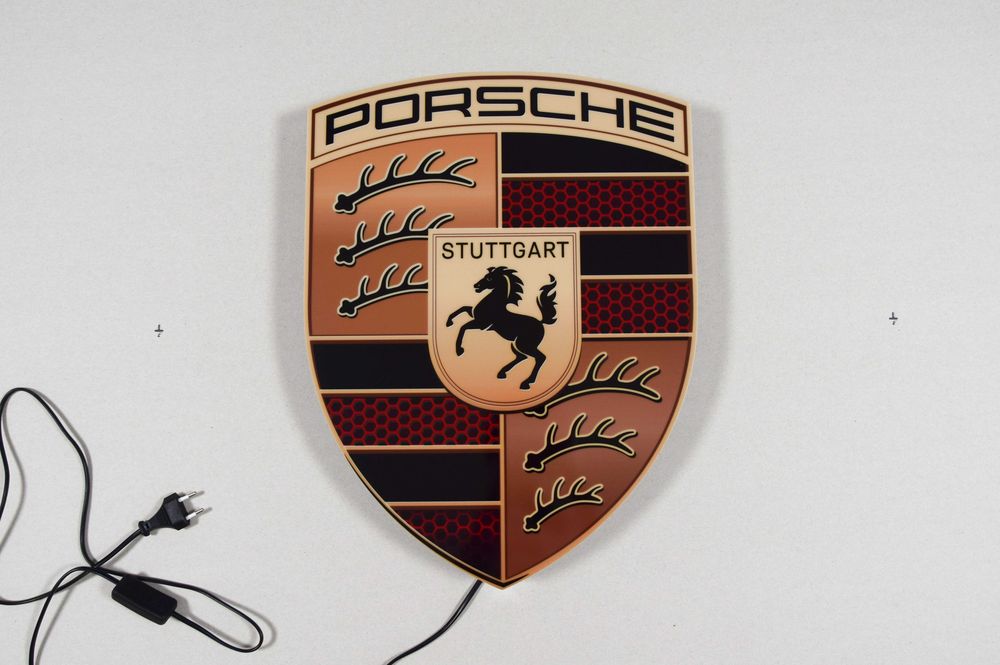 Logo LED, Reklama PORSCHE, Neon, Plafon, Lampa, Baner, Szyld, Obraz 3D