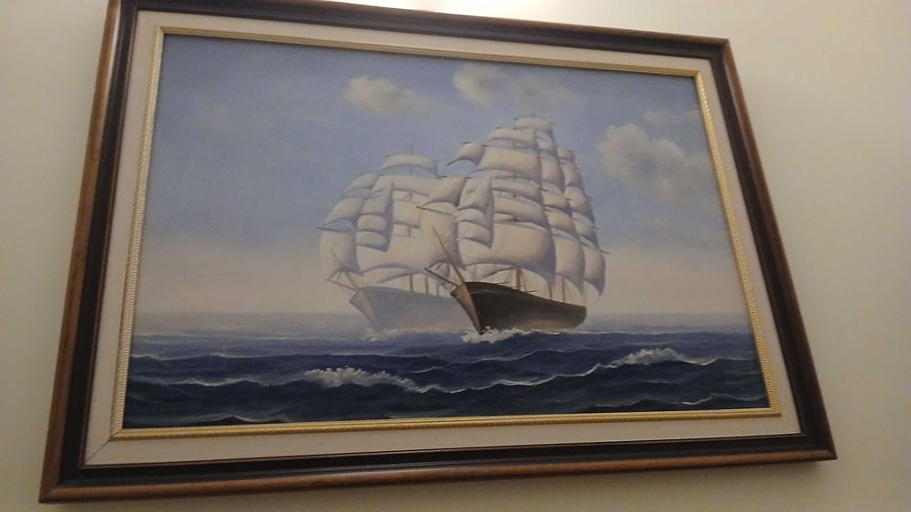 Quadro com pintura do mar