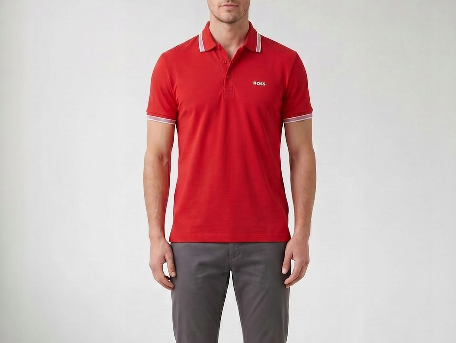 Hugo Boss Czerwona Koszulka Polo Męska Regular Fit S