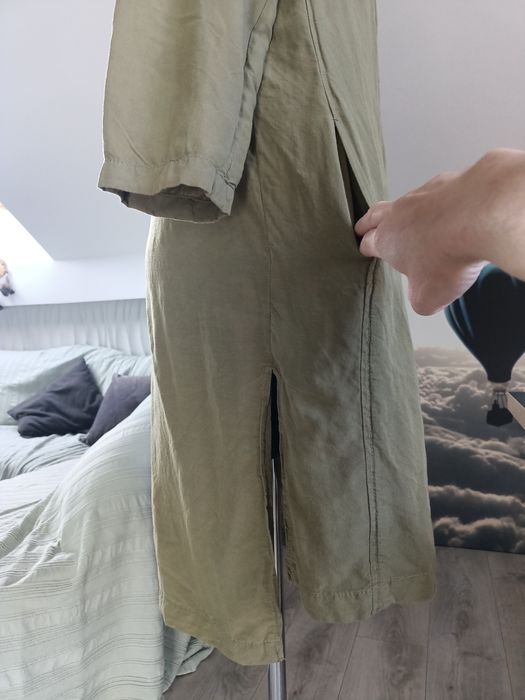 Kardigan len narzutka Boho Hippie folk