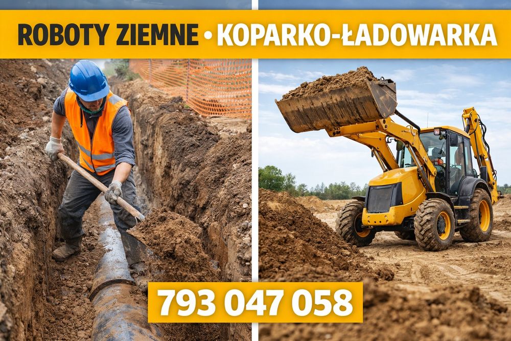 Uslugi koparko ładowarka roboty ziemne