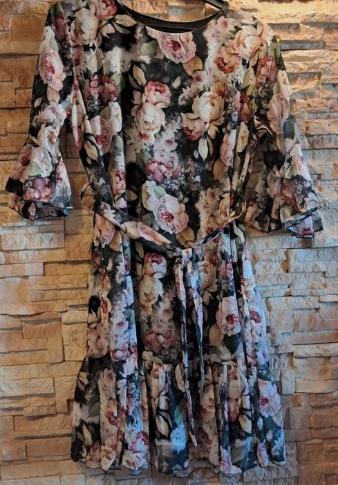 Nowa sukienka jesienna kwiaty S M L