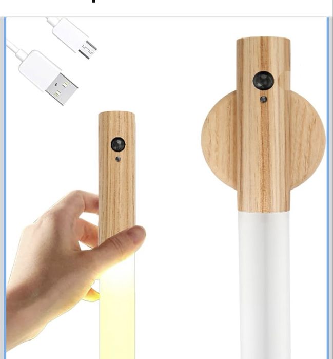 Luzes sensor madeira usb - Sensor Night Light