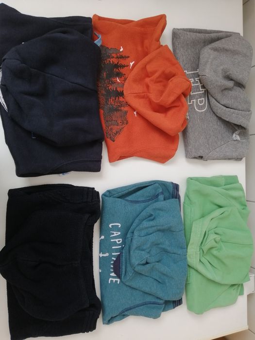 Camisolas de manga cumprida com capuz menino 98 cm