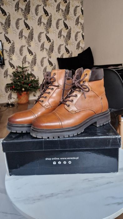 Buty skórzane zimowe Venezia