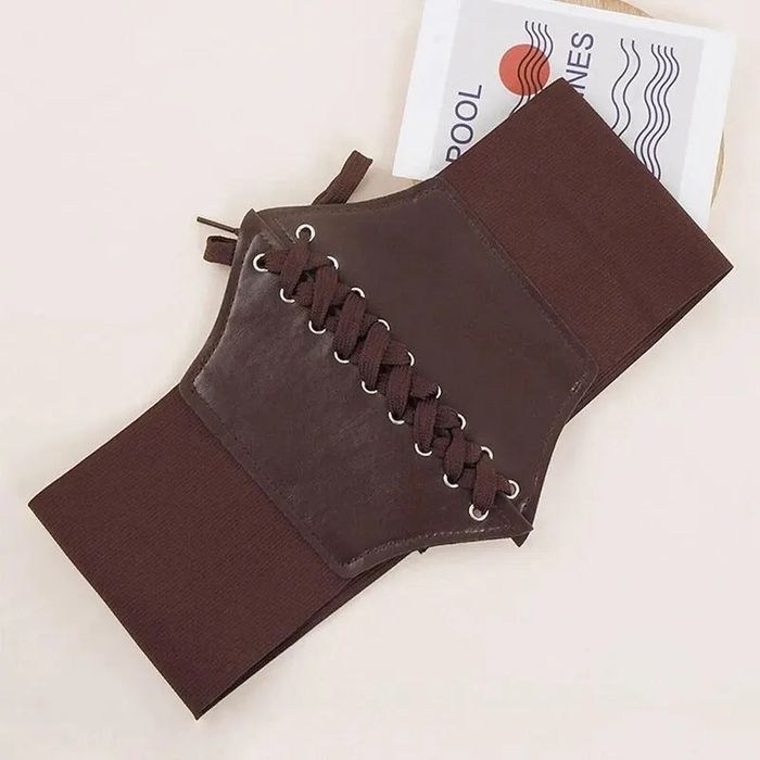 Nowy brązowy gorset pasek gorsetowy wyszczuplający biodrowy pas