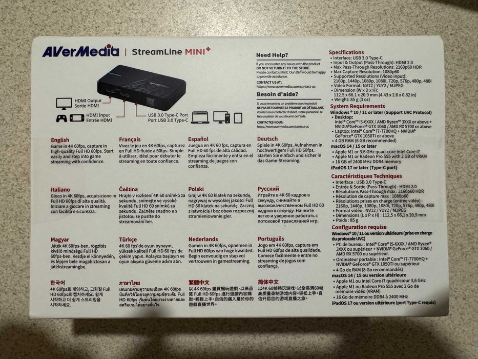 AVerMedia StreamLine MINI+ GC311G2 1080p60 Пристрій захоплення відео