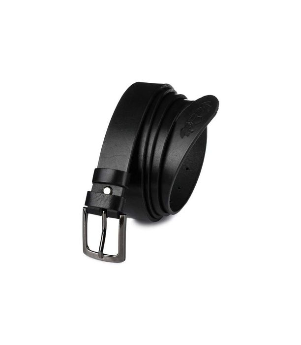 Beltimore skórzany licowy wąski pasek męski czarny E09