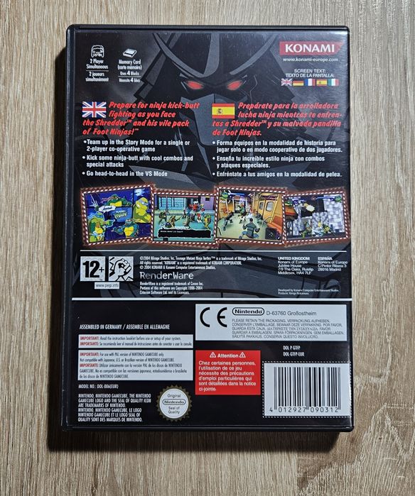 Teenage Mutant Ninja Turtles Nintendo Gamecube TMNT Game Cube 3xA