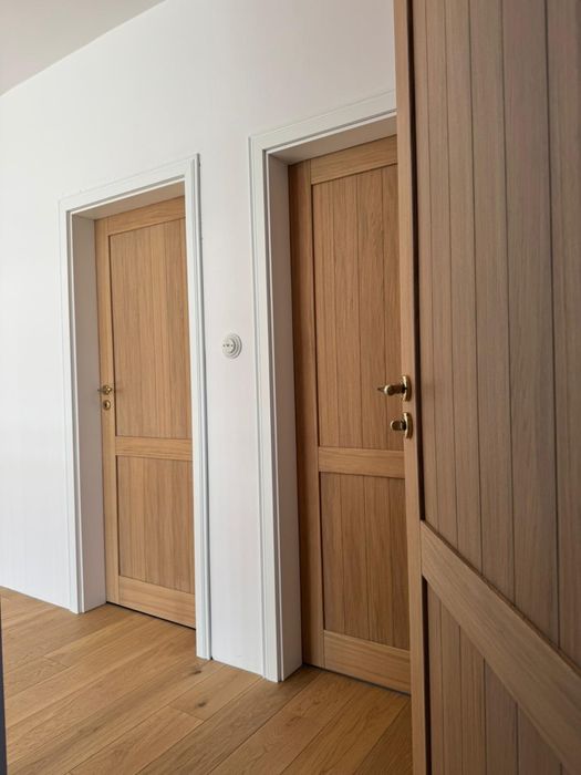 Drzwi drewniane bezprzylgowe dębowe, futryny regulowane KAŻDY WYMIAR