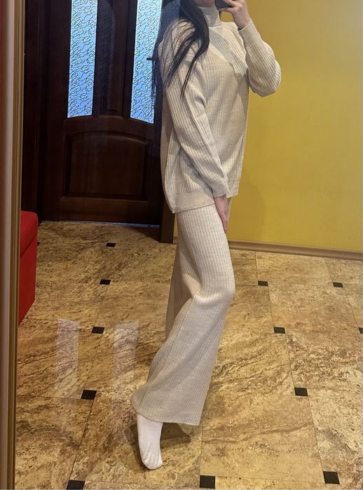 Костюм в рубчик зимовий famo бежевий s-m