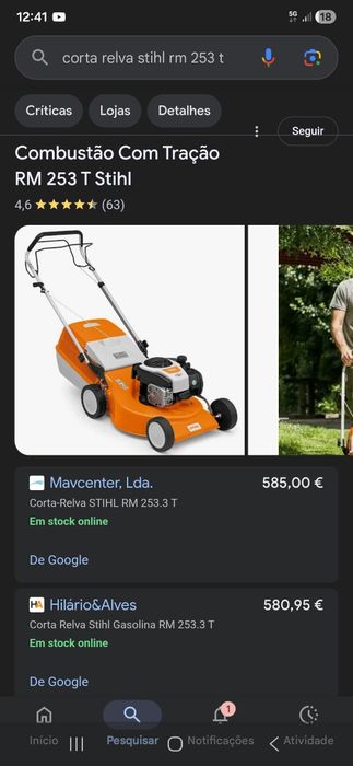 Corta relva, praticamente novo ....